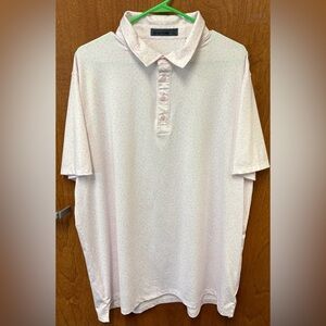 G/FORE Pale Pink Subtle Print Short Sleeve Polo